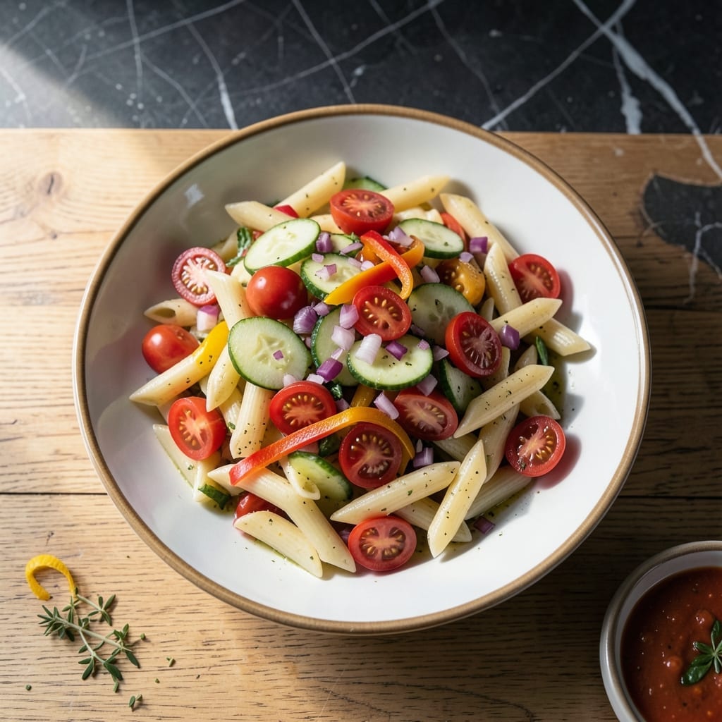 Pasta Salad Recipe No Meat: Garden-Fresh Vegetable Medley Pasta Salad Recipe No Meat: Garden-Fresh Vegetable Medley