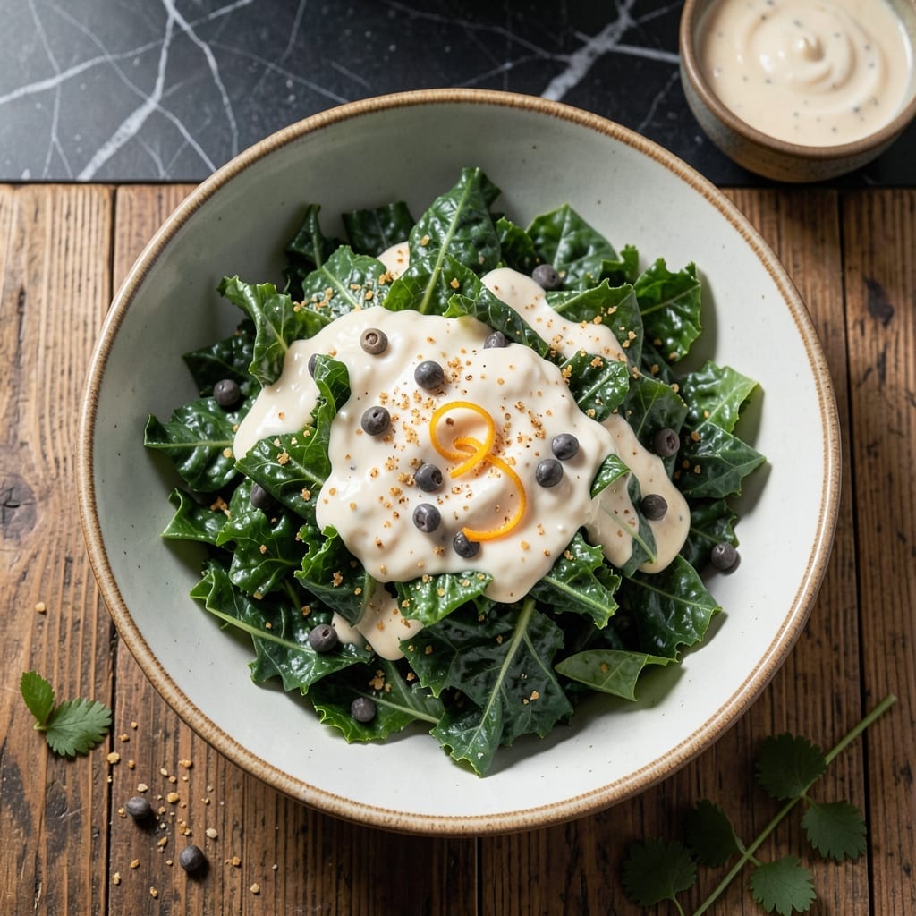 Kale Caesar Salad Recipe No Anchovies: Creamy Dressing With a Vegan Twist