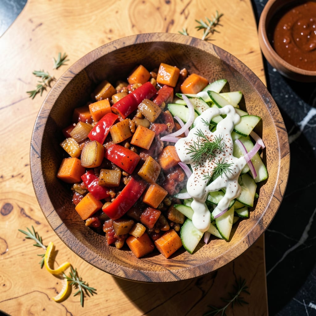 chakalaka recipe with cucumber salad example with annotations