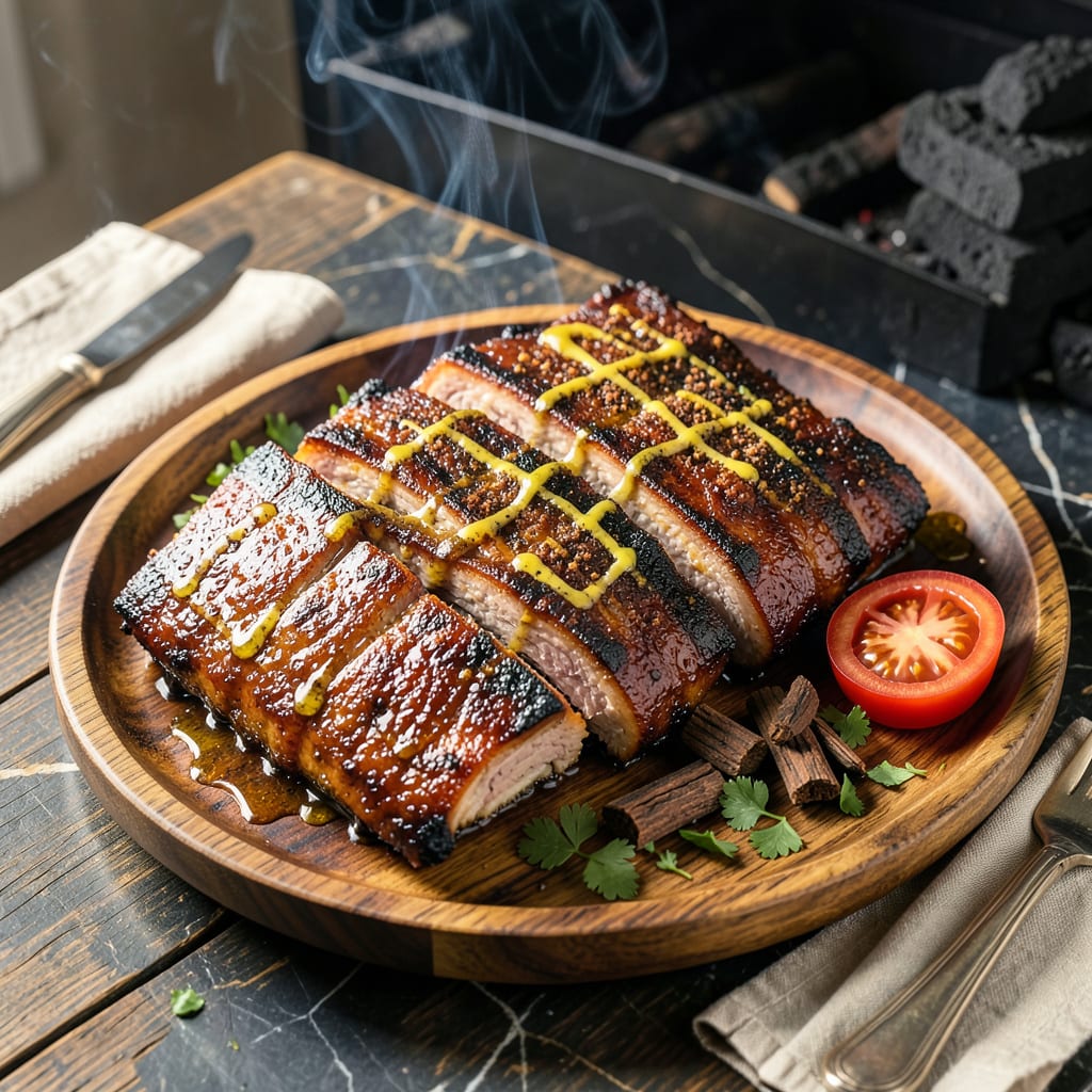 Complete charcoal grill ribs recipe overview image