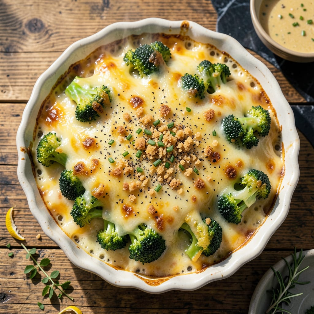 cheddars broccoli cheese casserole recipe illustration with key details