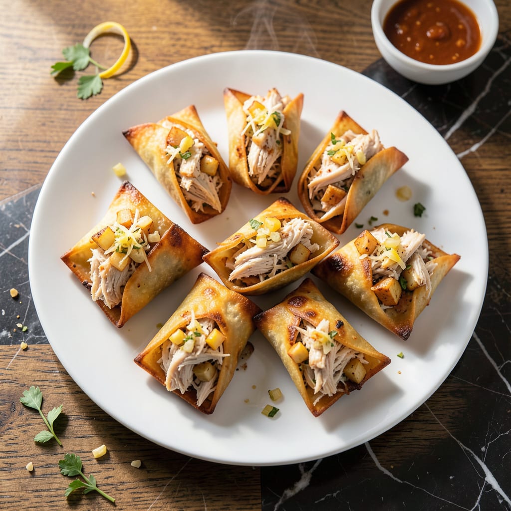 Cheesecake Factory Chicken Samosas Recipe: Crispy Pastry With Spiced Potato Filling example with annotations