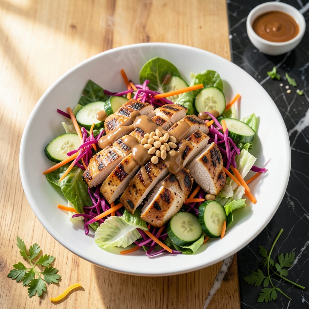 Cheesecake Factory Thai Chicken Salad Recipe: Crunchy Peanut Lime Dressing detailed visual guide