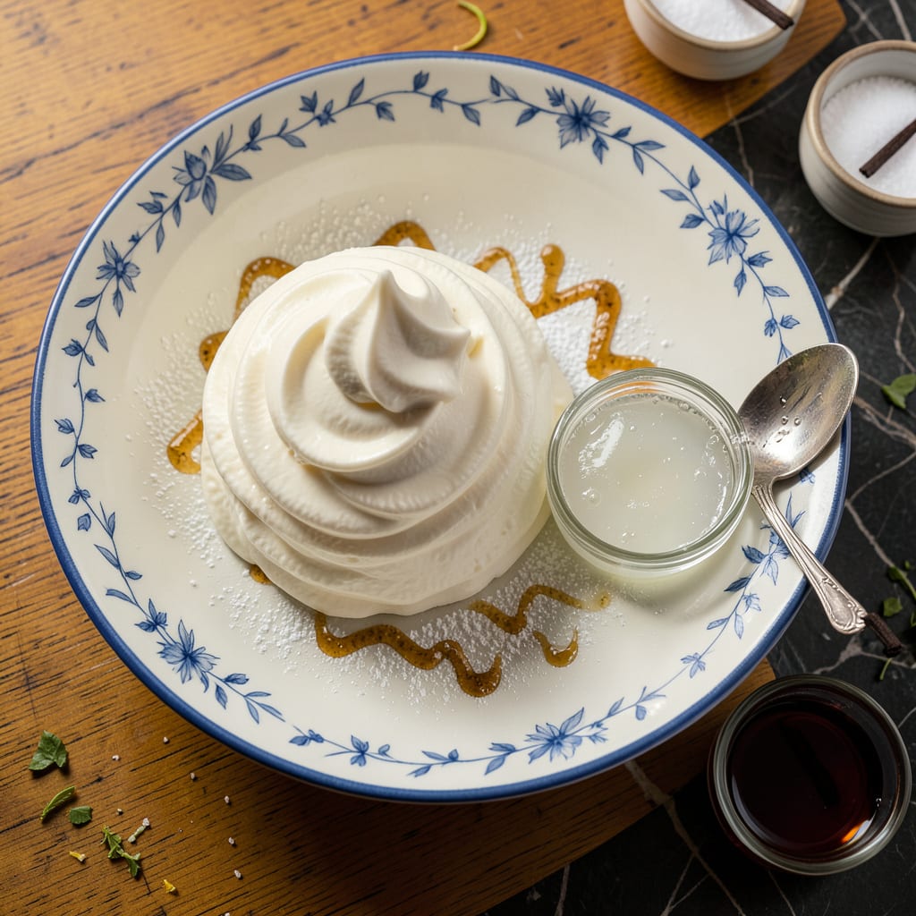 Visual representation of Cheesecake Factory Whipped Cream Recipe: Stable Peaks for Piping and Layering