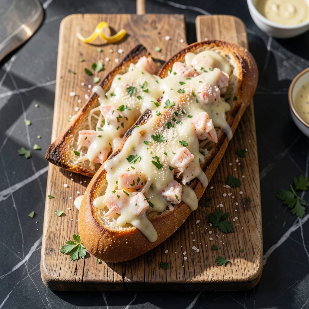Complete Cheesy Crab Garlic Bread Recipe: Buttery Crust With Ocean Sweetness overview image