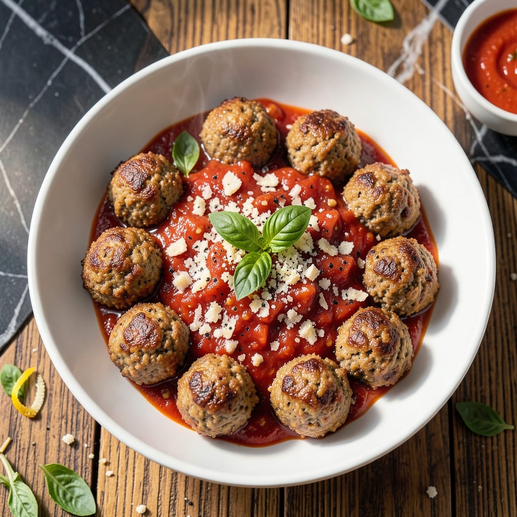Visual representation of Chef John's Meatball Recipe: Tender Bites With Rich Herbs