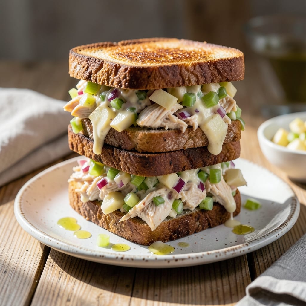 chicken salad sandwich recipe with apples and celery example with annotations