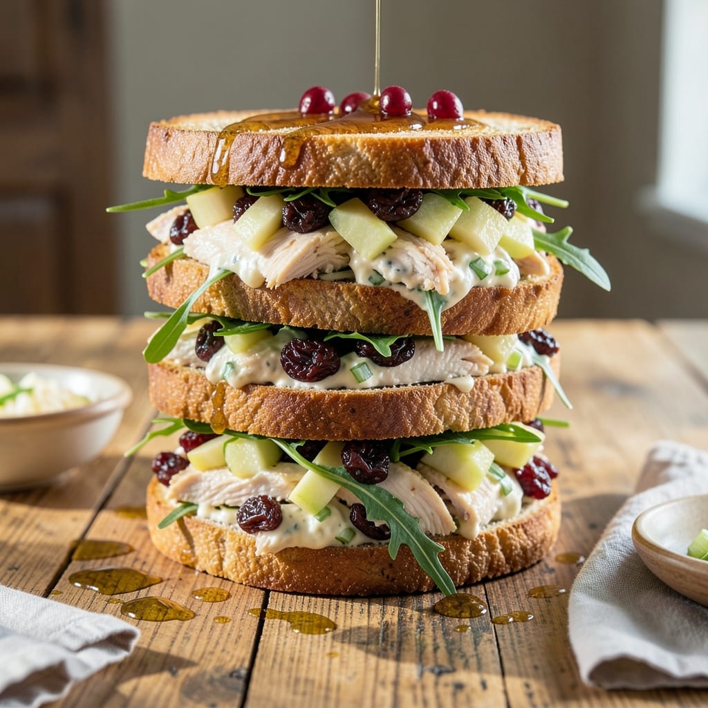 chicken salad sandwich recipe with apples and cranberries example with annotations