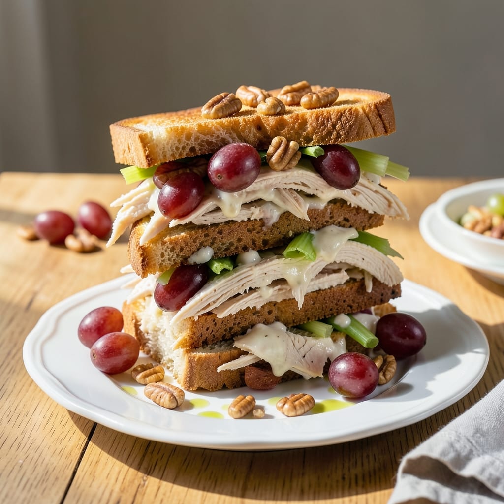 chicken salad sandwich recipe with grapes and cashews example with annotations