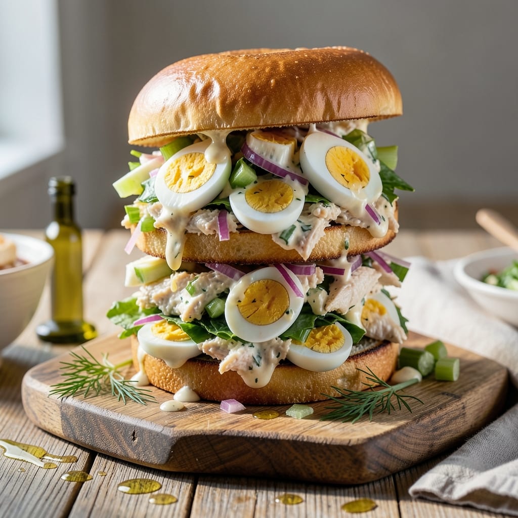 chicken salad sandwich recipe with hard boiled eggs detailed visual guide