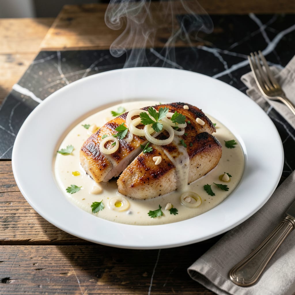 Visual representation of Chicken With Heavy Cream Recipe: Velvety Sauce Over Tender Chicken