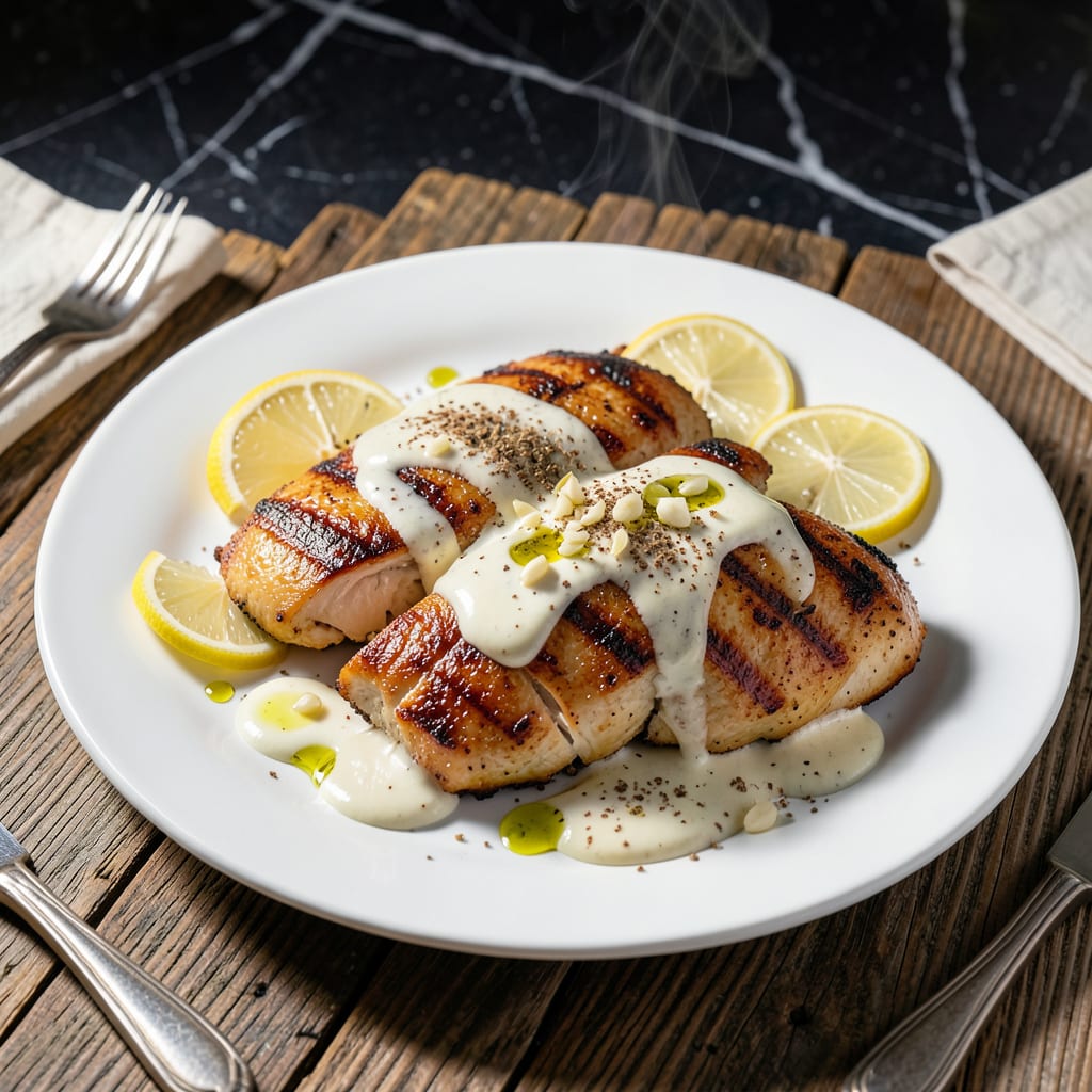 Visual representation of Chicken With Yogurt Sauce Recipe: Tangy Creamy Mediterranean Twist