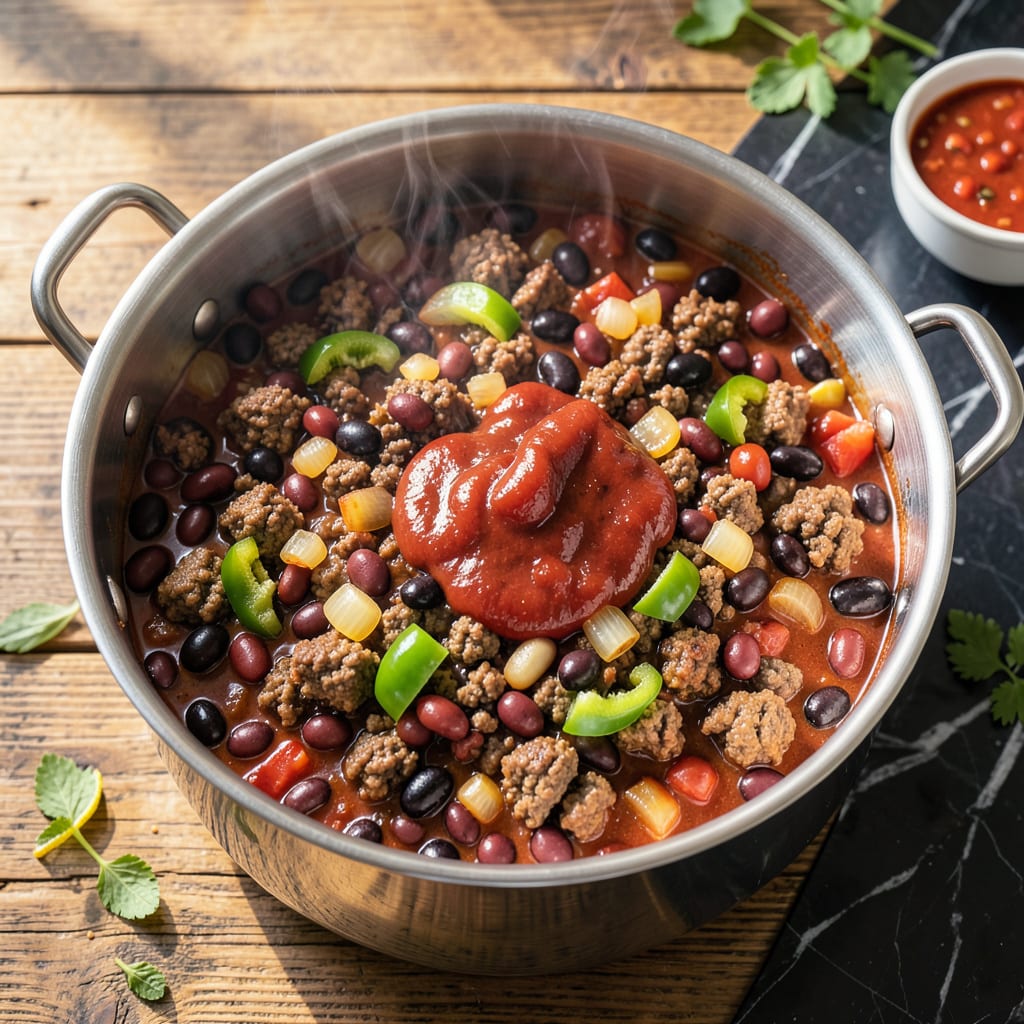 Chili Recipe for 100 Servings: Crowd Pleasing Batch for Large Gatherings illustration with key details