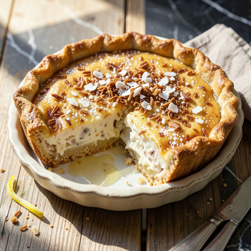 Cocos Harvest Pie Recipe: Tropical Custard With Buttery Coconut Crust detailed visual guide
