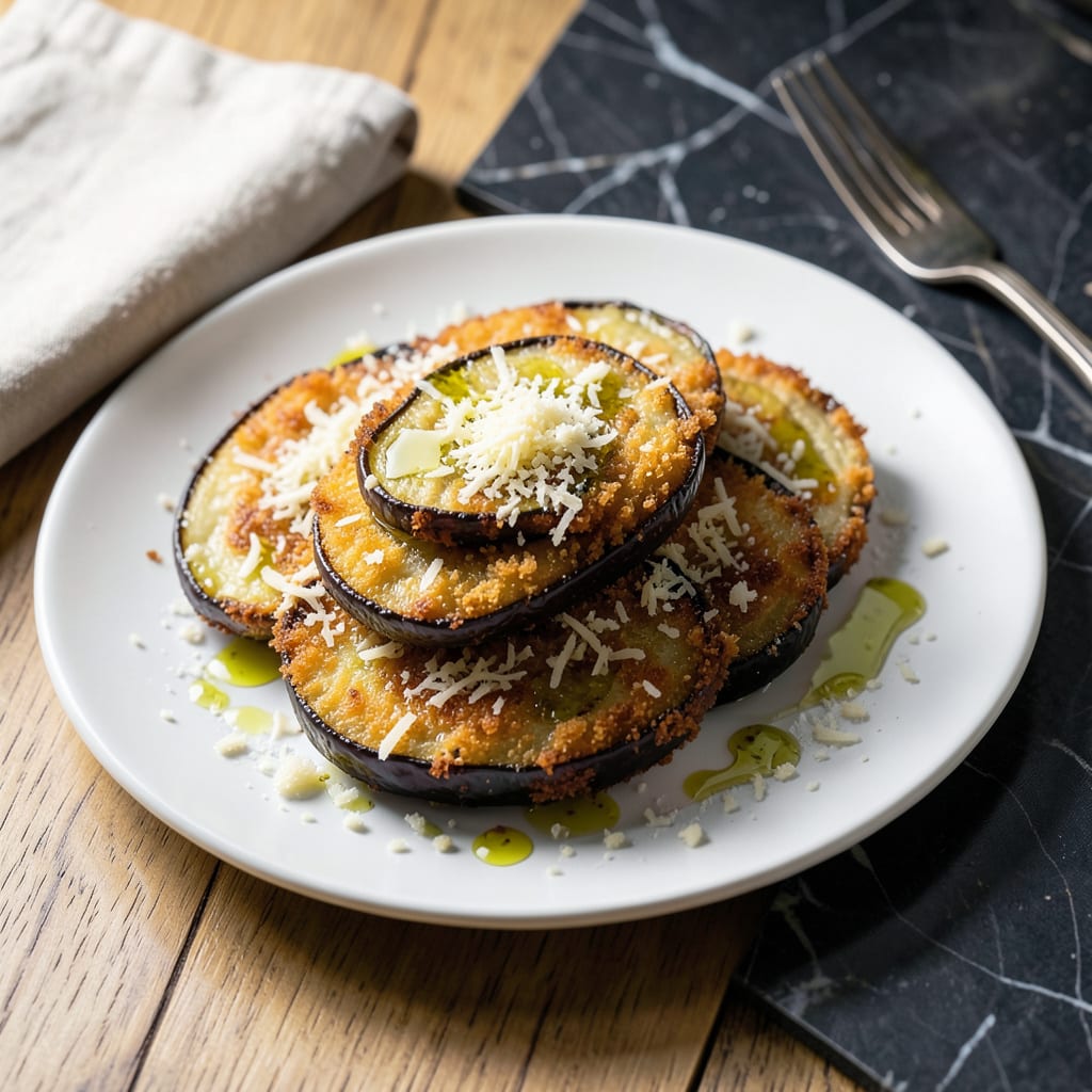 Visual representation of Cook's Country Eggplant Pecorino Recipe: Crispy Layers of Cheesy Indulgence