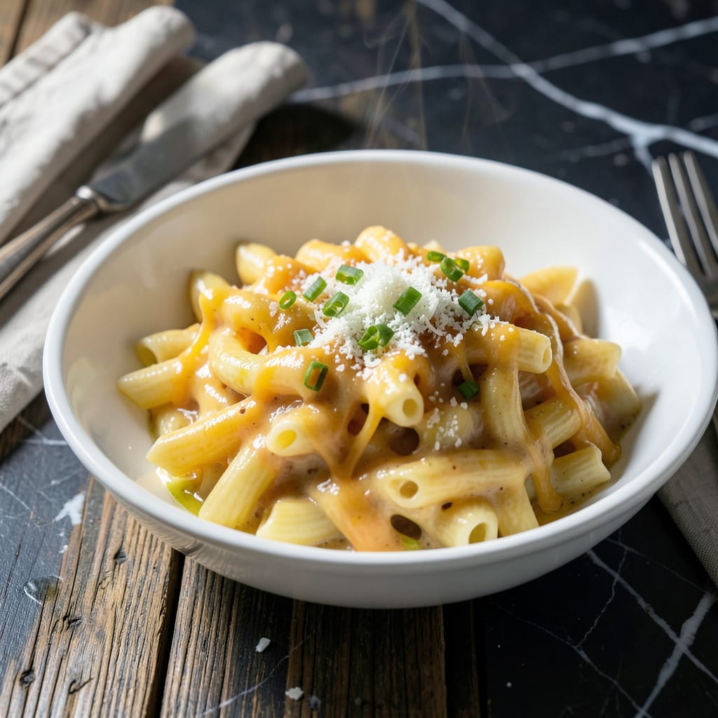 Copycat Panera Mac and Cheese Recipe: Velvety Cheddar Sauce With Al Dente Pasta illustration with key details