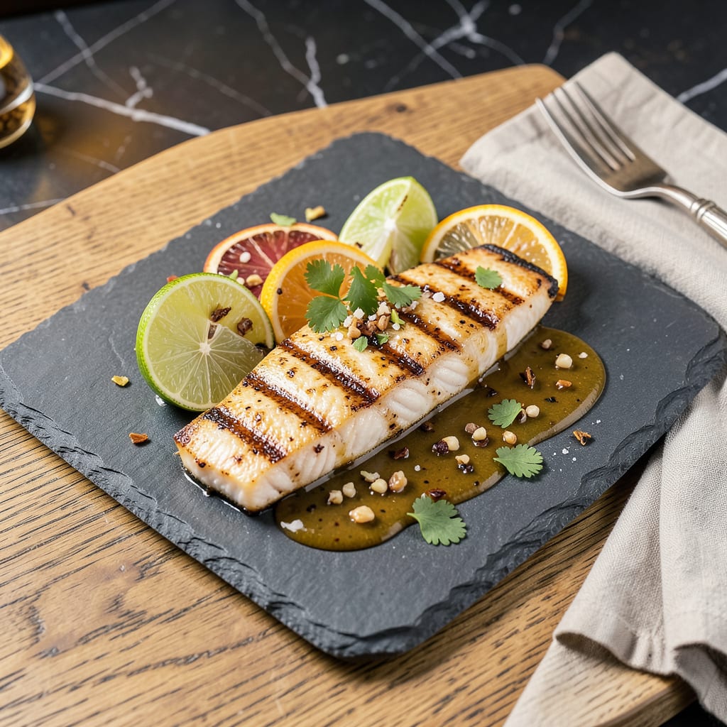 Corvina Recipe Grilled: Flaky White Fish With Charred Citrus Glaze example with annotations