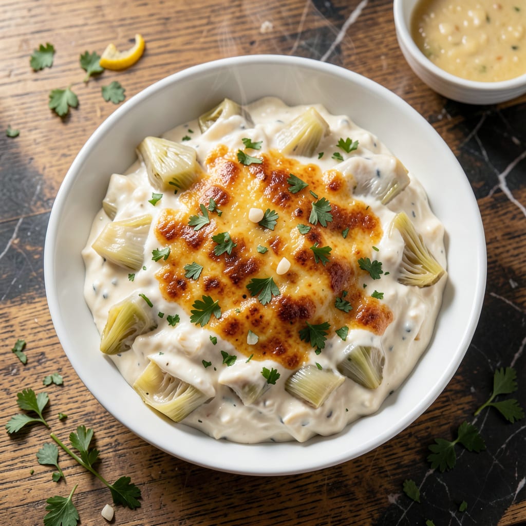 Visual representation of Costco Artichoke Dip Recipe: Creamy Party Favorite with Parmesan Kick