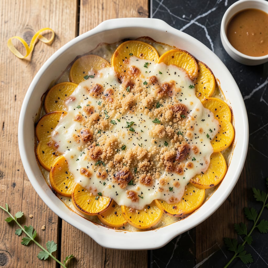 Cotton Patch Squash Casserole Recipe: Cheesy Baked Southern Tradition illustration with key details