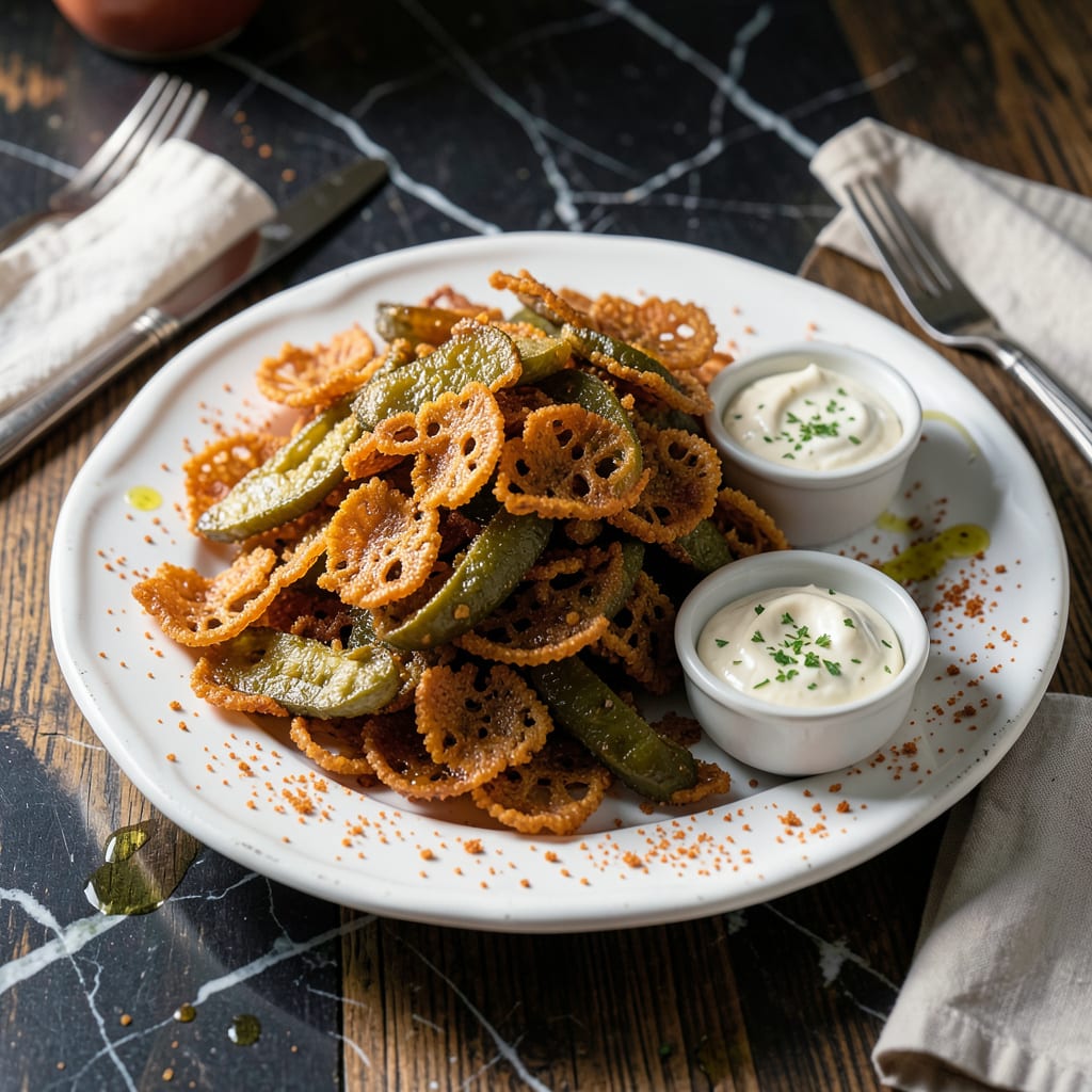 Cracker Barrel Fried Pickles Recipe: Crunchy Dill Chips With Zesty Dip example with annotations