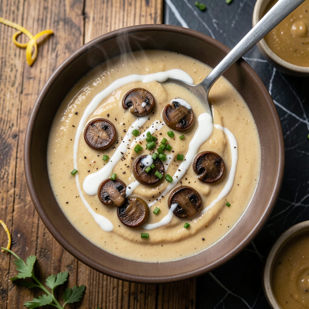 Comprehensive cream of mushroom soup gravy recipe visual reference