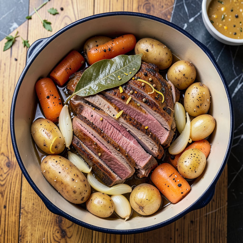 Complete crock pot corned beef brisket recipe overview image