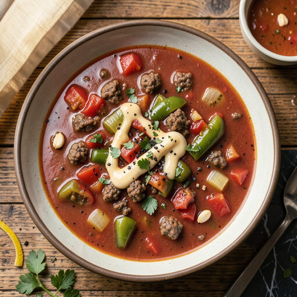 Comprehensive Culver’s Stuffed Green Pepper Soup Recipe: Cheesy Beef Filled Warmth in Every Bite visual reference