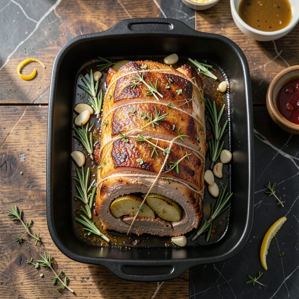 Apple Stuffed Pork Loin Roast Recipe Boneless: Herb-Infused Center With Caramelized Apples