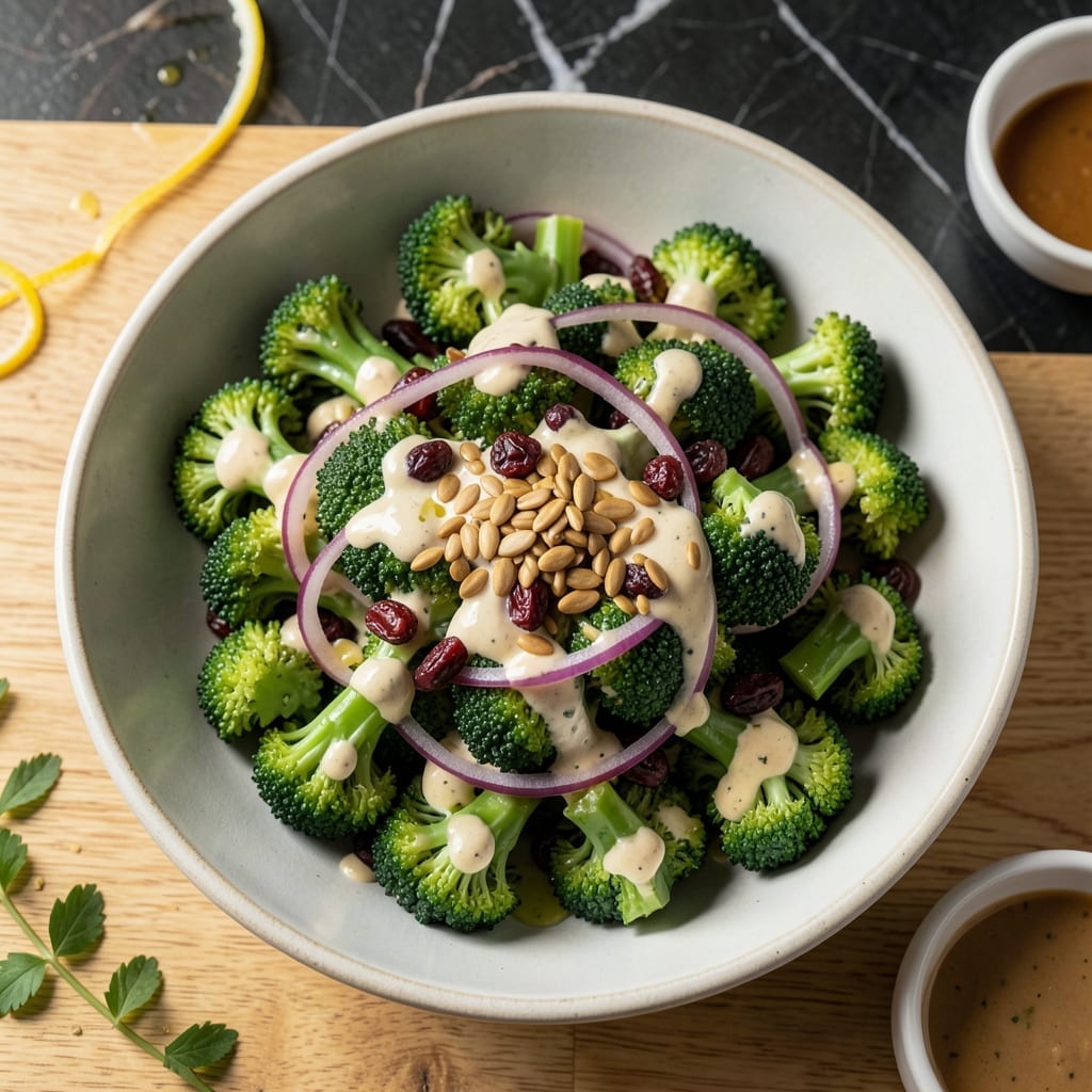 Broccoli Salad Recipe No Mayonnaise: Bright Crunch With Lemon-Tahini Dressing