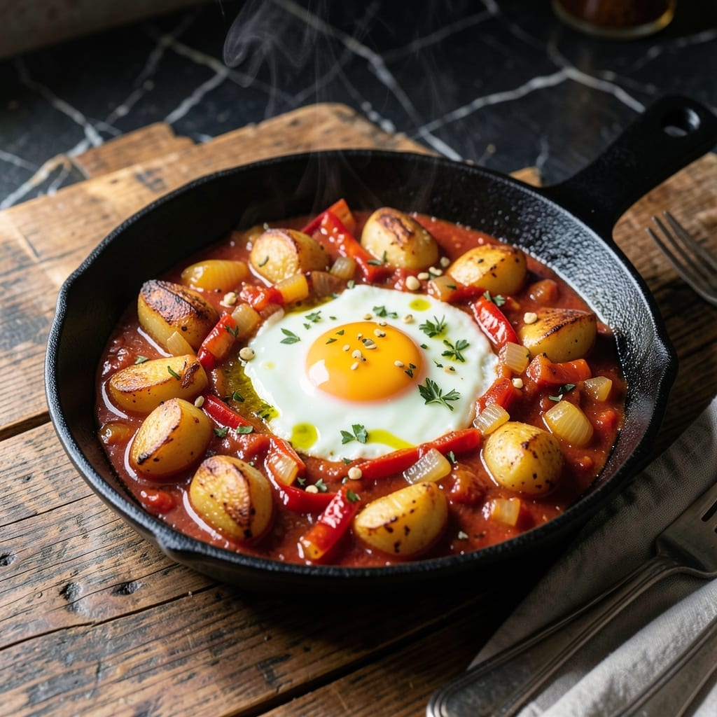 Shakshuka Recipe With Potatoes: North African Spiced Breakfast Skillet Shakshuka Recipe With Potatoes: North African Spiced Breakfast Skillet