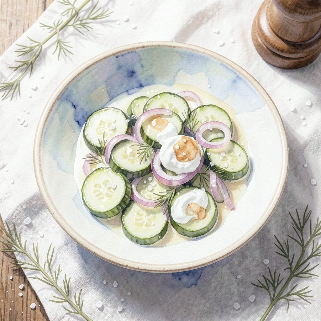 Creamy Cucumber Salad Recipe With Vinegar: Cool Crunch With Tangy Dressing