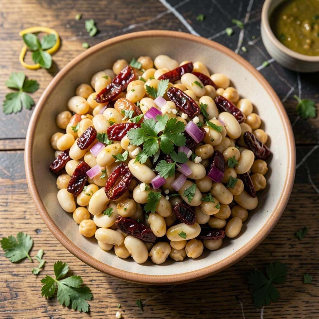 Dense Bean Salad Recipe Sun Dried Tomatoes: Hearty Mediterranean Bowl with Tangy Bite