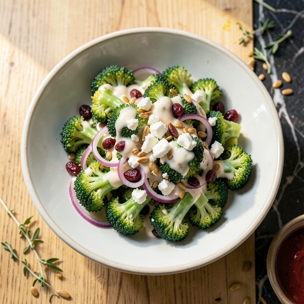 Broccoli Salad Recipe With Feta Cheese: Crunchy Veggies and Briny Feta Harmony