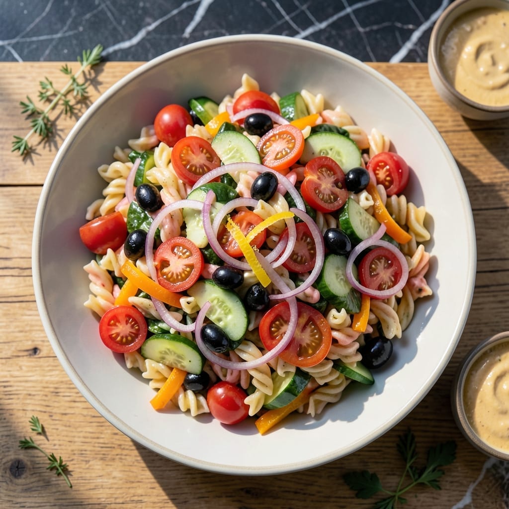 Tri Color Pasta Salad Recipe With Italian Dressing: Rainbow Freshness in a Bowl