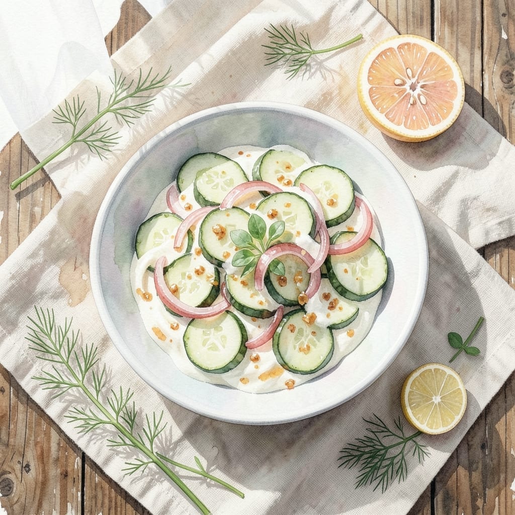 Creamy Cucumber Salad Recipe With Yogurt: Chilled Refreshment With Dill and Lemon