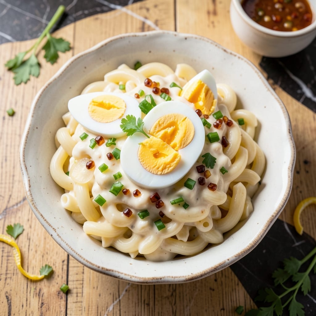 Traditional Macaroni Salad Recipe With Mayonnaise and Eggs: Old-Fashioned Creamy Chill