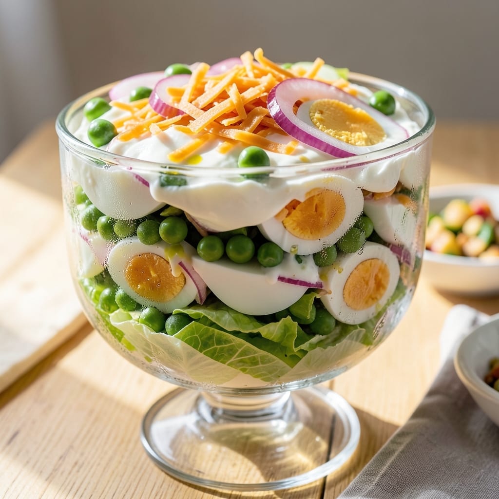 Layered Salad Recipe Sour Cream: Creamy Dressing With Garden Fresh Layers Layered Salad Recipe Sour Cream: Creamy Dressing With Garden Fresh Layers