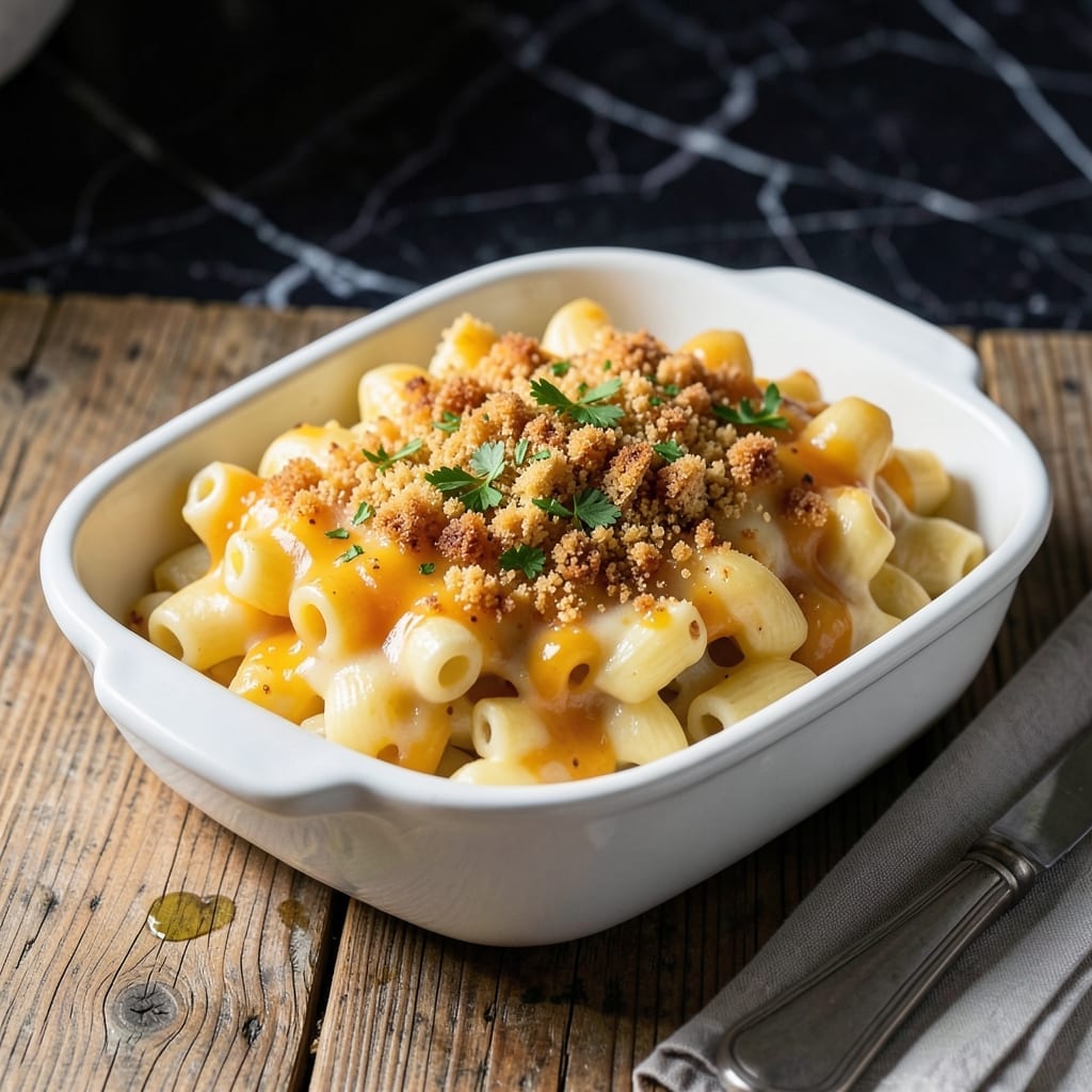 Mac and Cheese Recipe With Bread Crumbs: Crunchy Topping Over Creamy Pasta