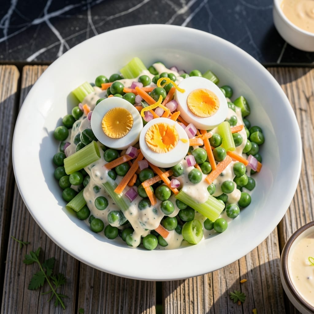 Old Fashioned Pea Salad Recipe With Mayonnaise: Nostalgic Potluck Favorite With Crisp Veggies