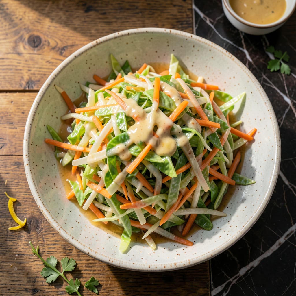 Visual representation of Dinosaur BBQ Coleslaw Recipe: Tangy Vinegar Based Crunch