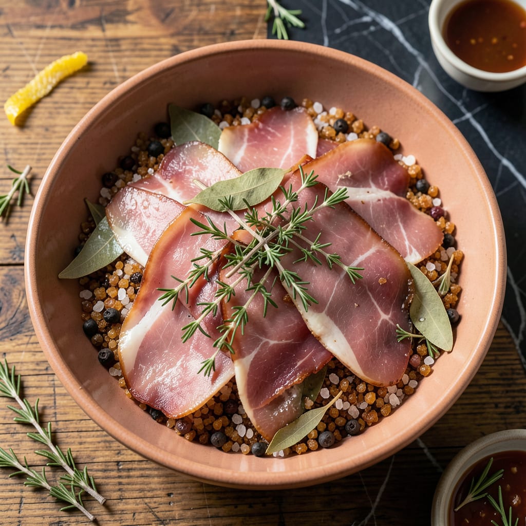 dry cure ham recipe example with annotations