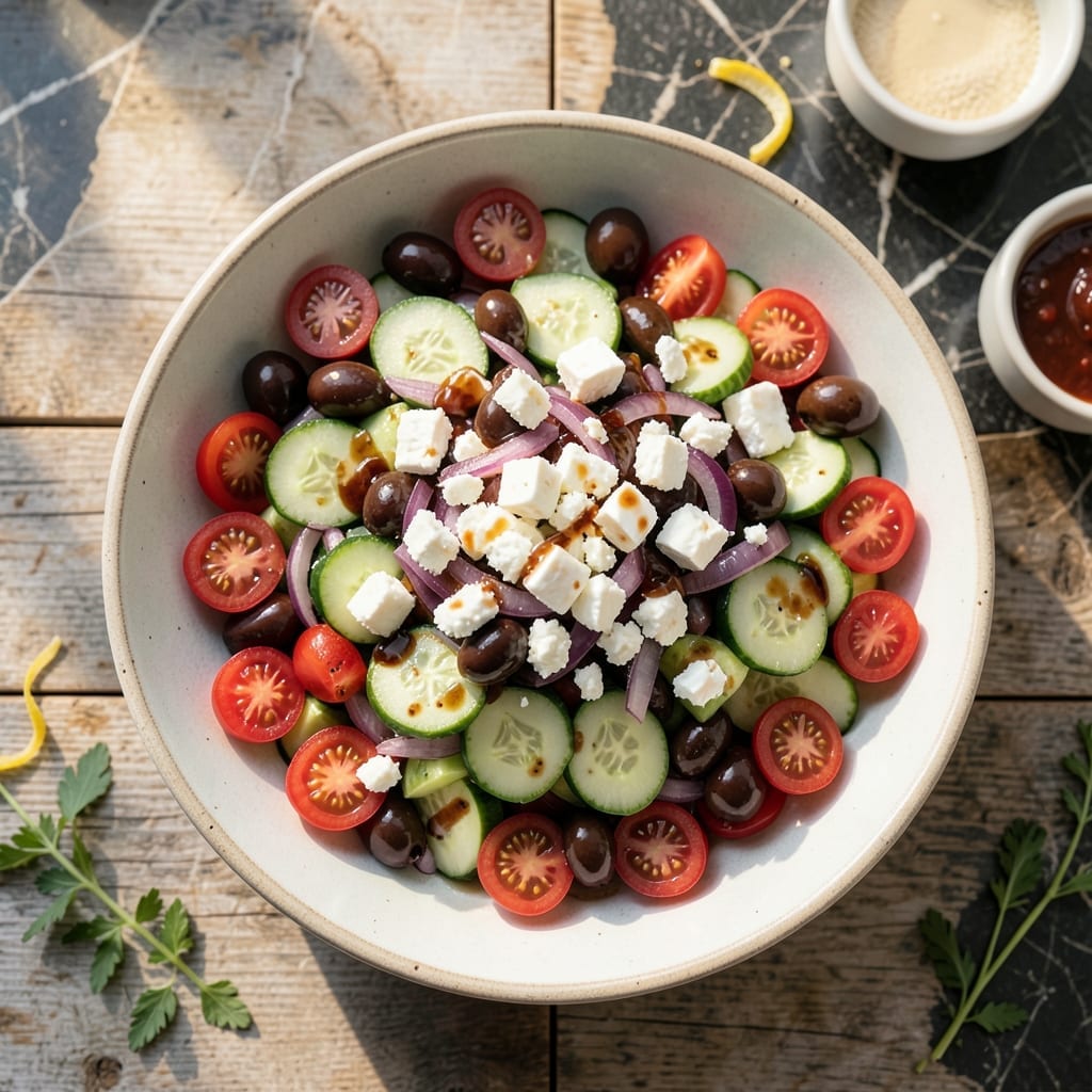 Greek Salad Recipe With Red Wine Vinegar: Authentic Mediterranean Crunch and Zing