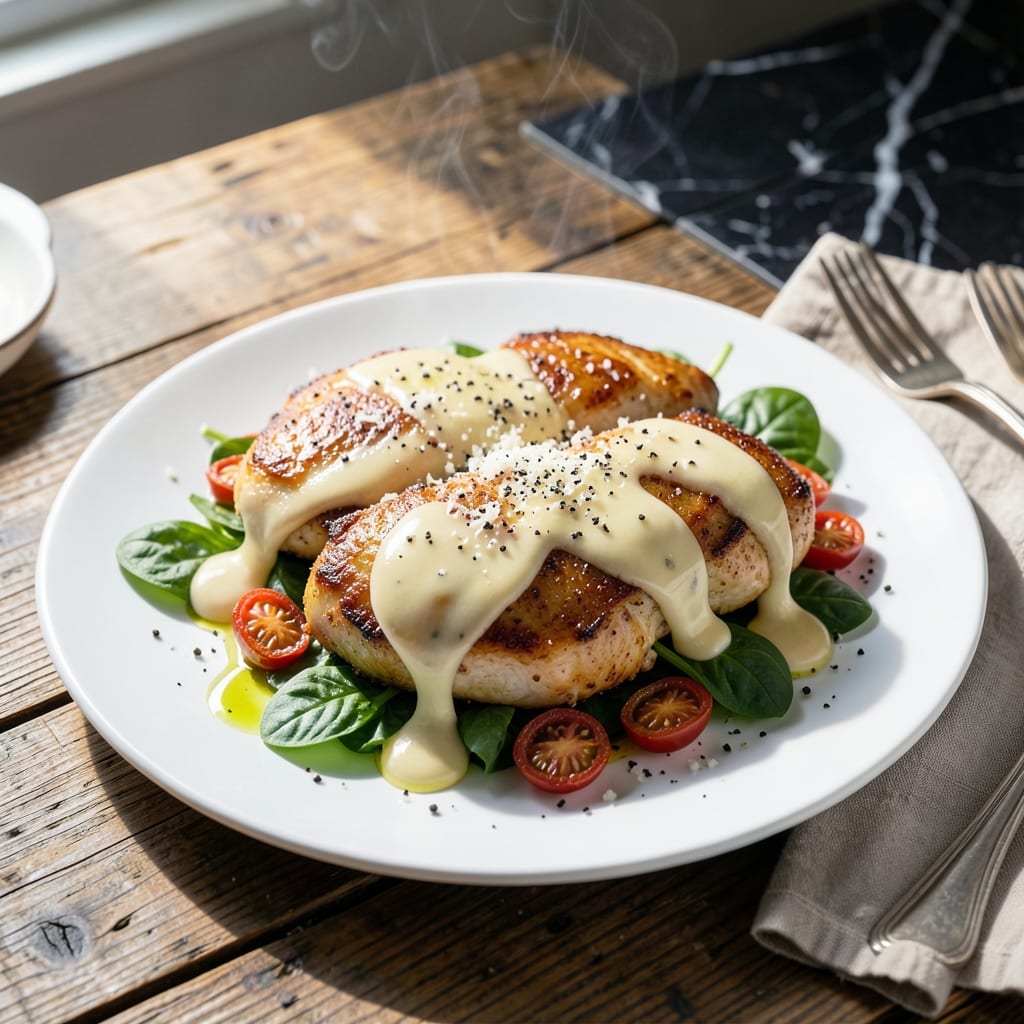 Lee's Famous Recipe Chicken Florence: Creamy Spinach and Parmesan Indulgence Lee's Famous Recipe Chicken Florence: Creamy Spinach and Parmesan Indulgence
