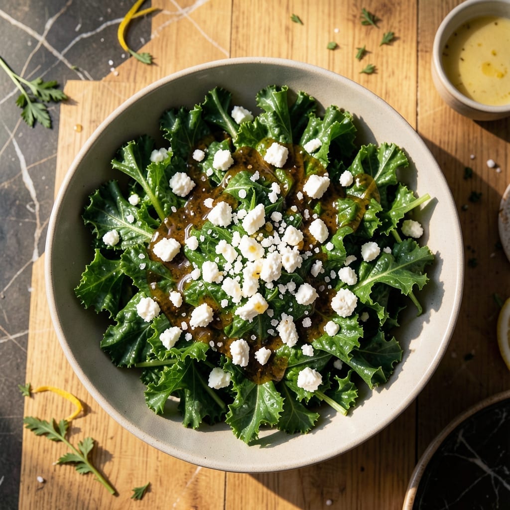 Kale Salad Recipe With Feta Cheese: Crisp Leaves and Briny Bite