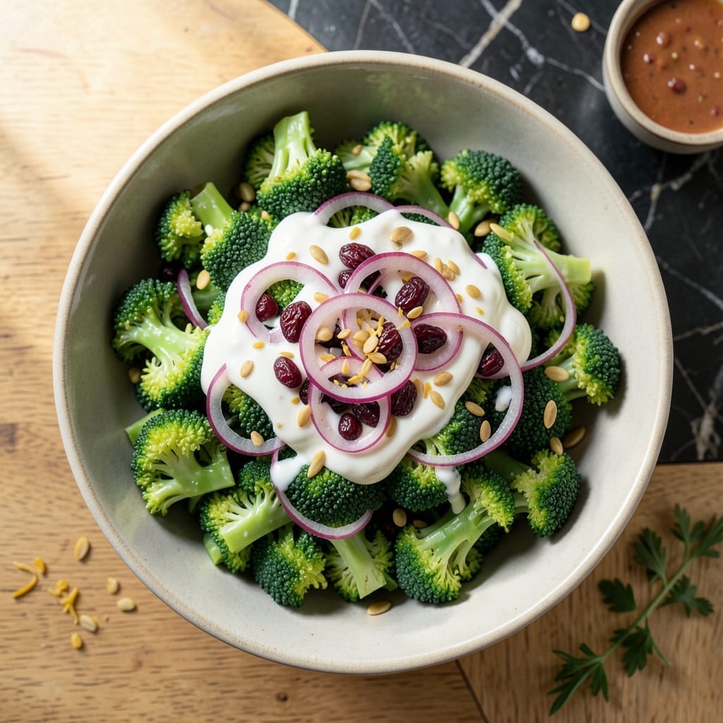 Broccoli Salad Recipe With Yogurt Dressing: Crunchy Veggies and Tangy Cream