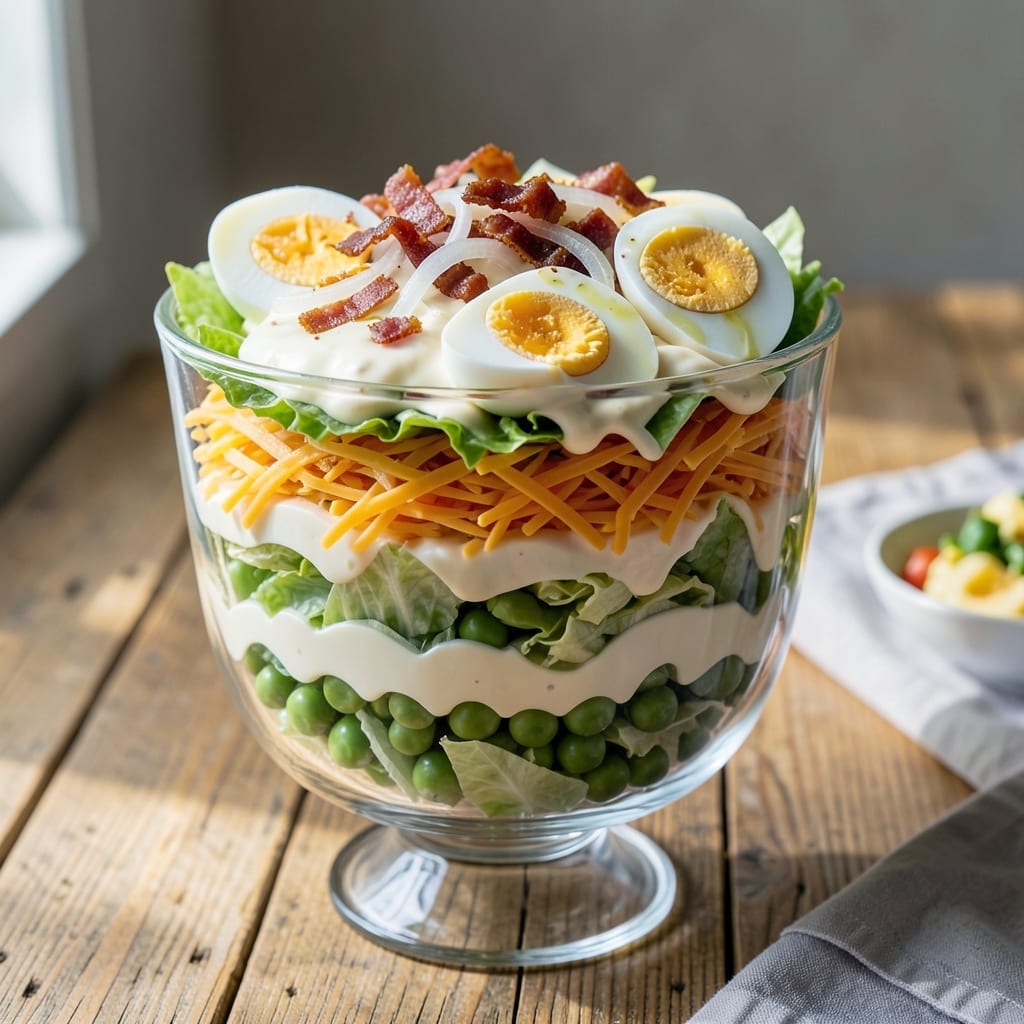 7 Layer Salad Recipe With Mayo and Sugar: Retro Potluck Classic in Layers