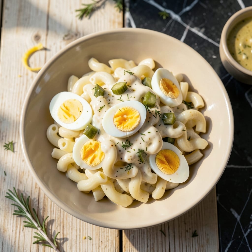 Macaroni Salad Recipe With Eggs And Pickles: Briny Crunch Meets Creamy Tang