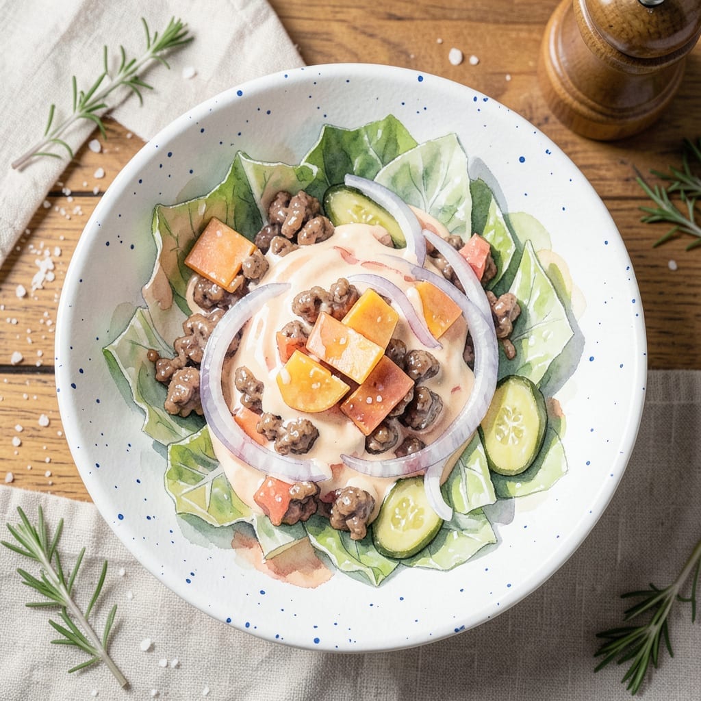 Big Mac Salad Recipe With Thousand Island Dressing: Fast-Food Flavors in Bowl Form