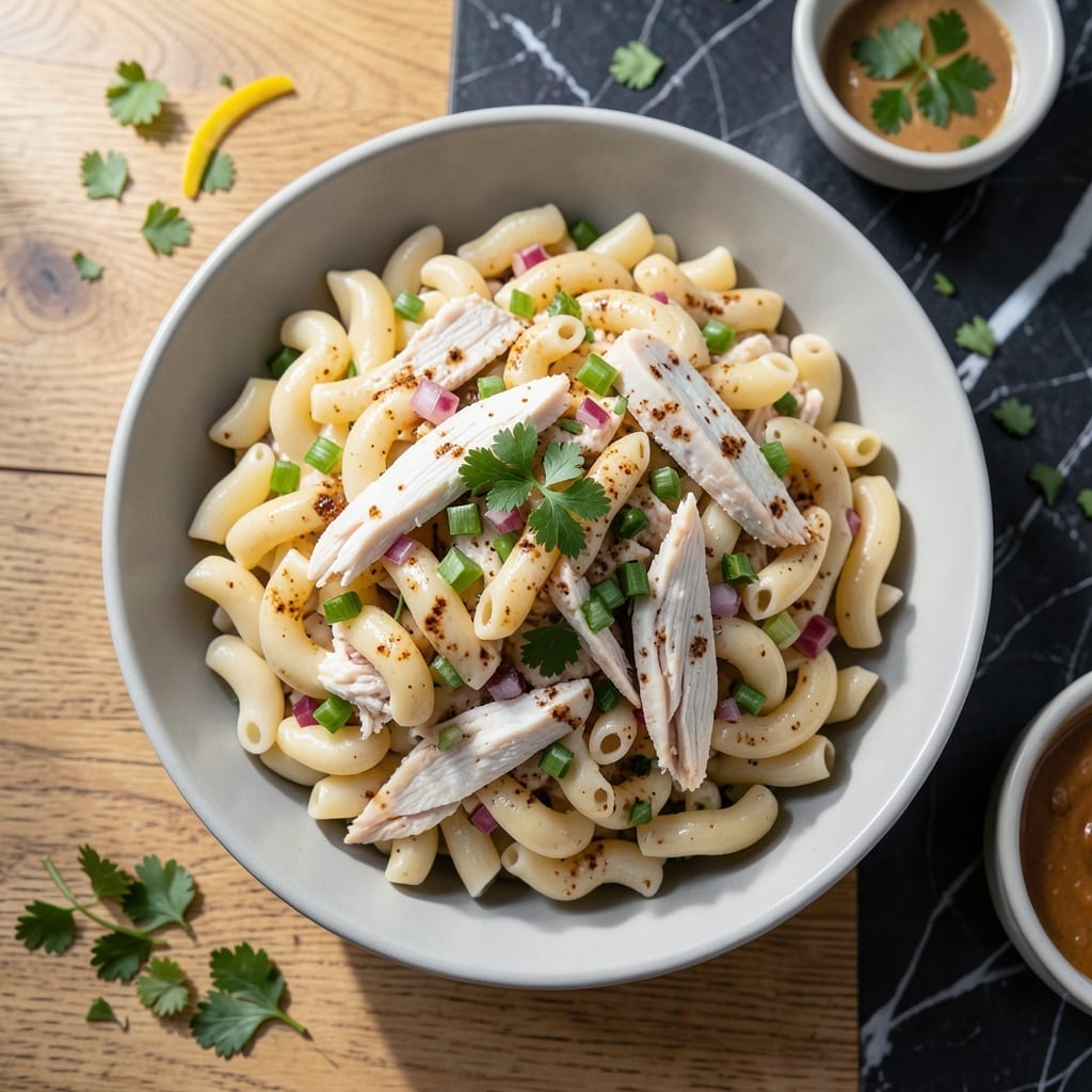 Macaroni Chicken Salad Recipe Video: Creamy Tang with Herb-Infused Crunch