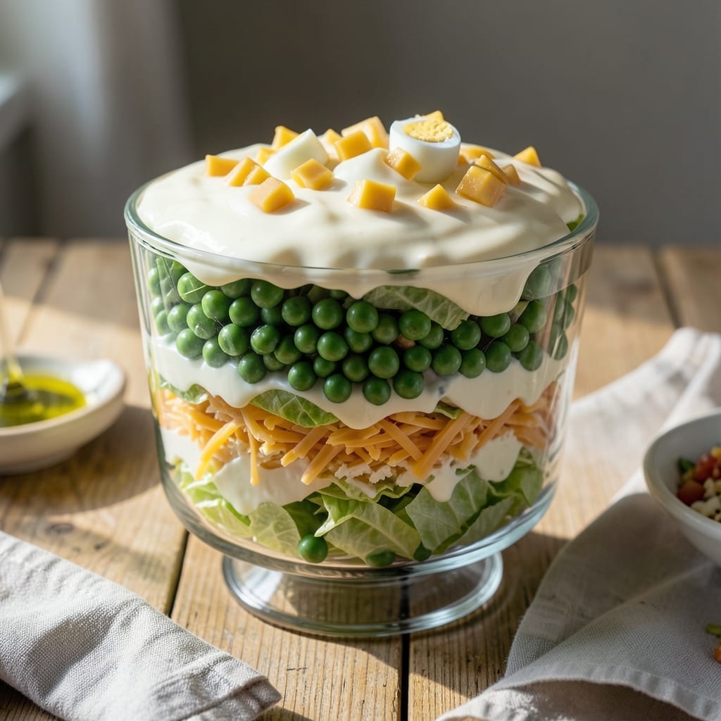 Seven Layer Salad Recipe With Peas: Classic Creamy Crunch for Potlucks
